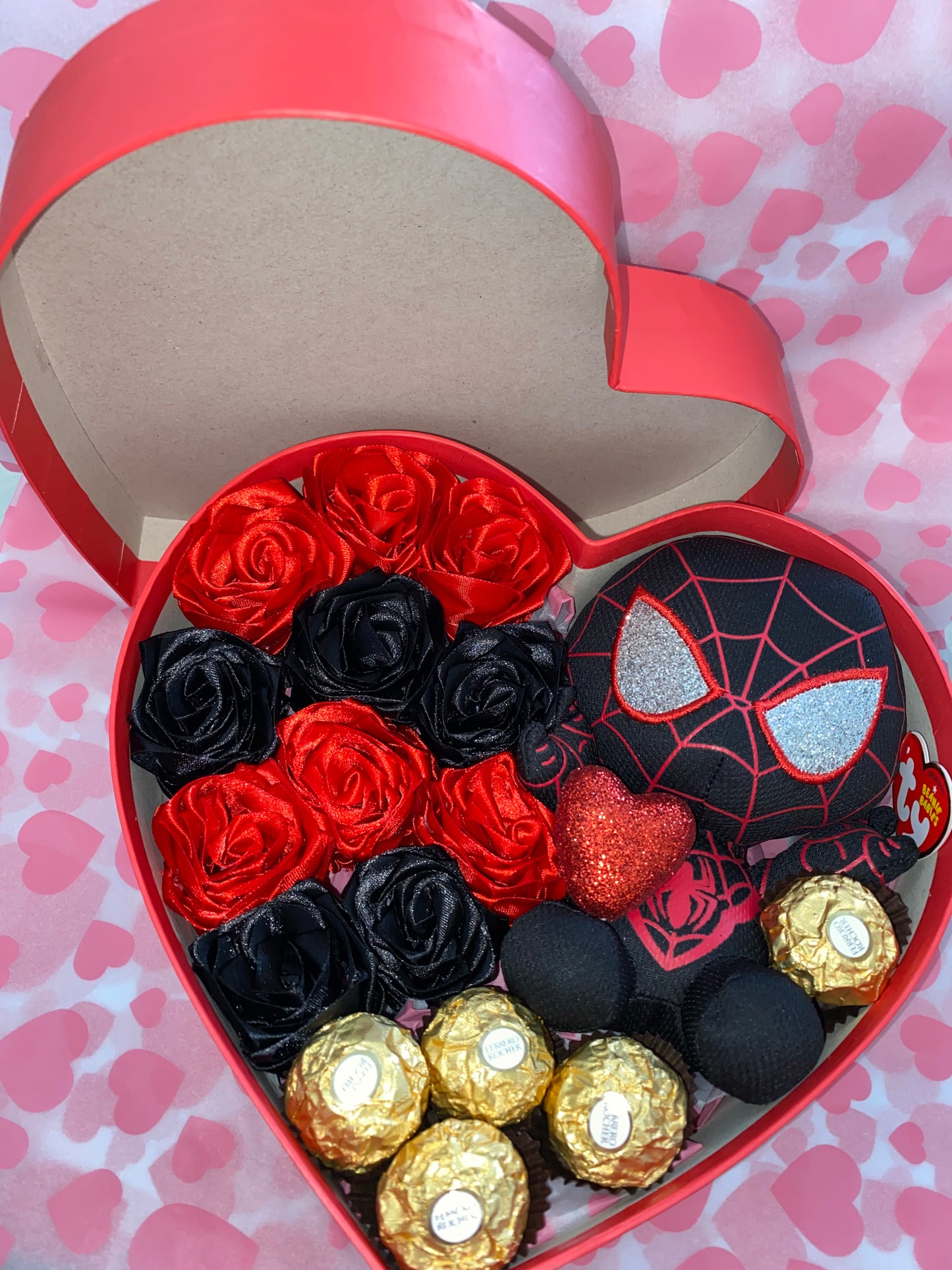 heart box plush arrangement # 3