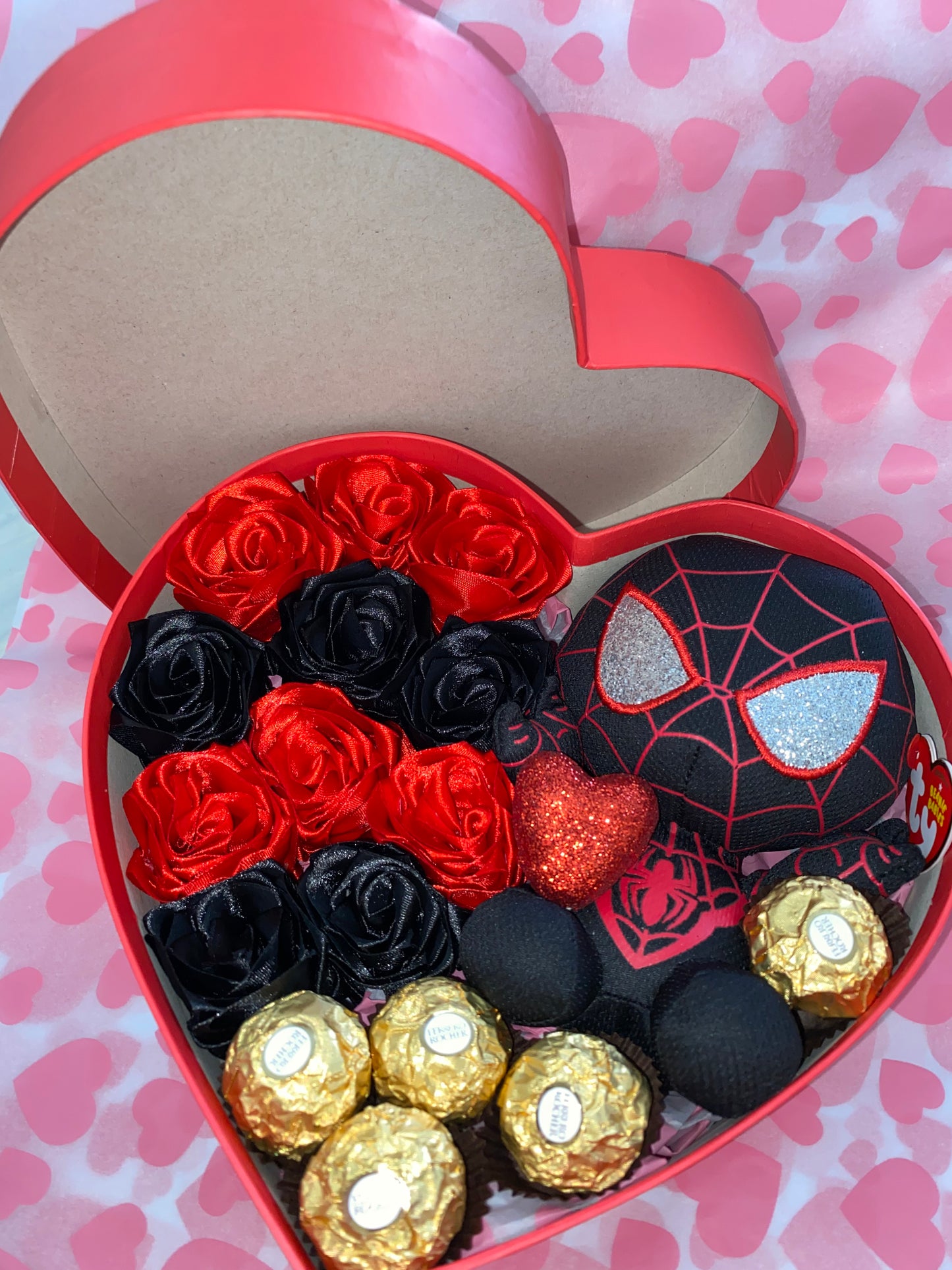 heart box plush arrangement # 3