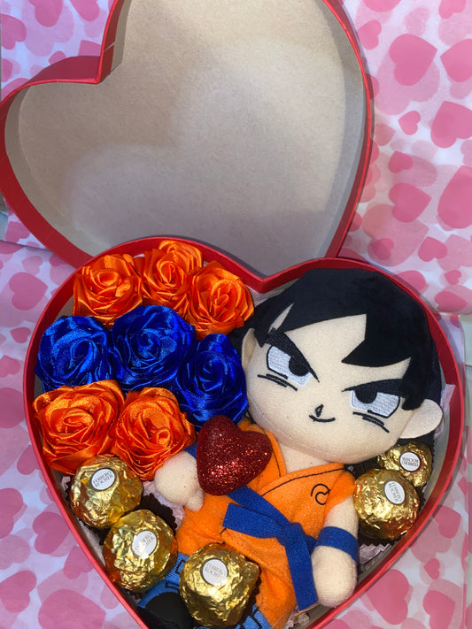 heart box plush arrangement #1