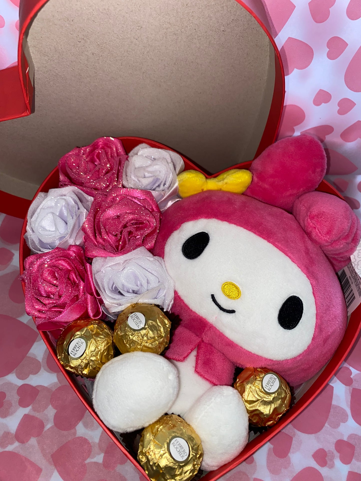 heart box plush arrangement #6