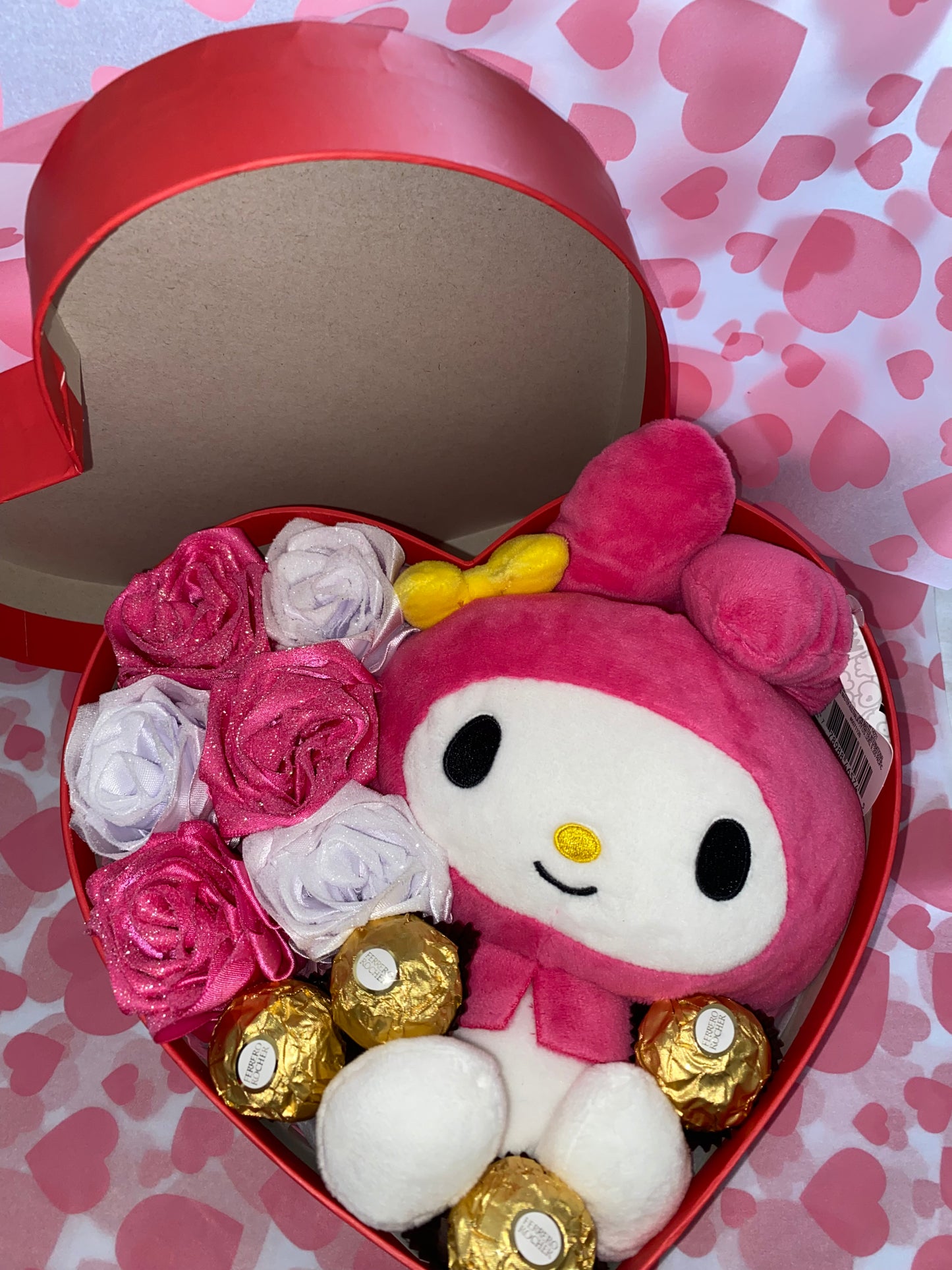 heart box plush arrangement #6