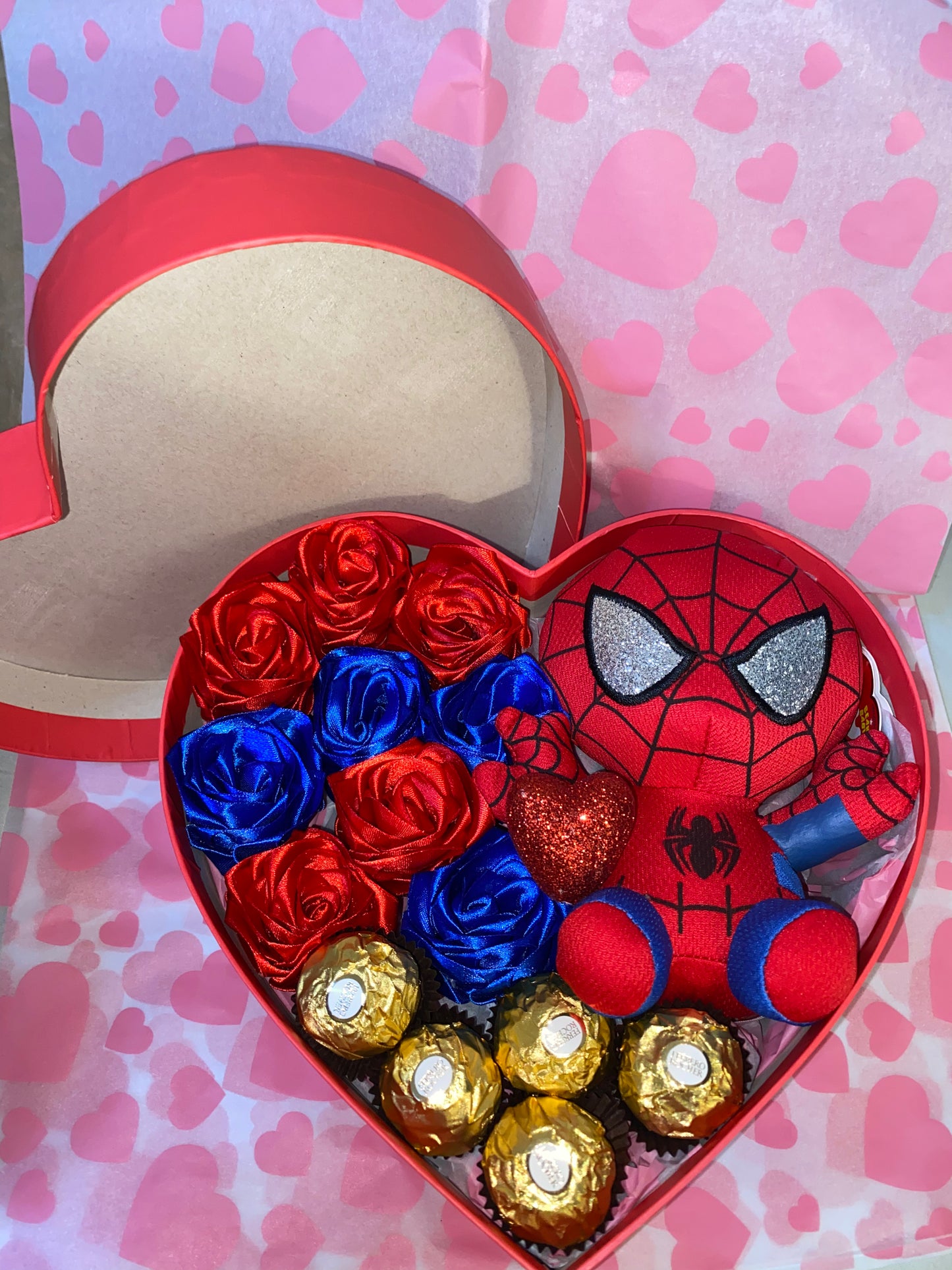 heart box plush arrangement #2