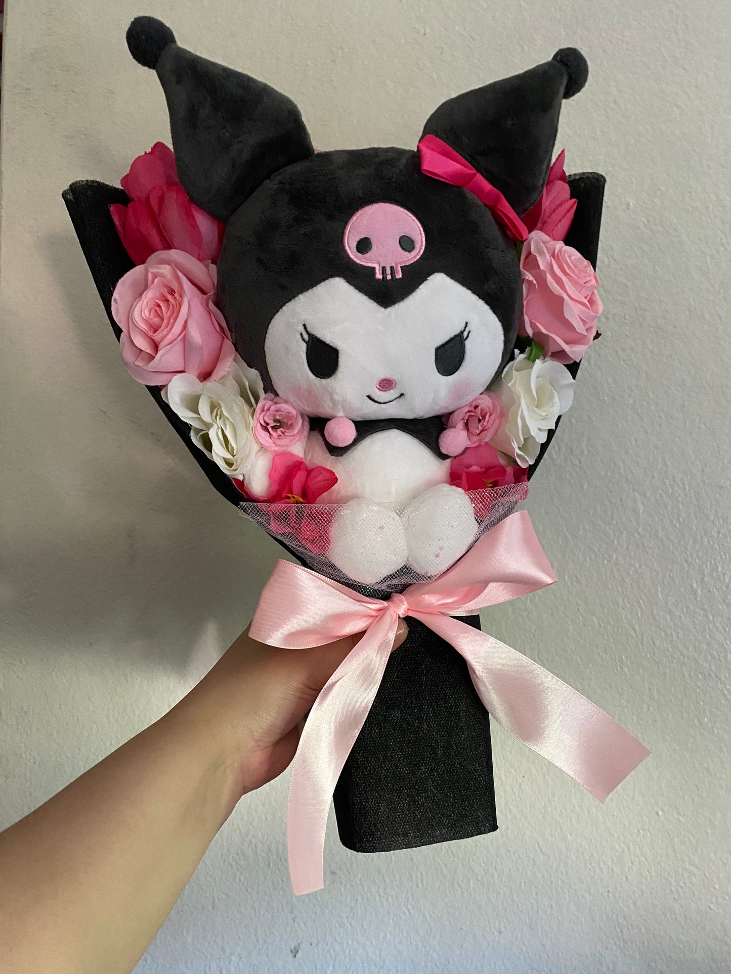 pink & black big plush bouquet
