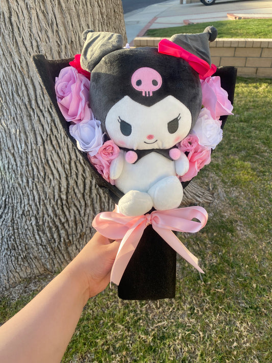 pink & black big plush bouquet