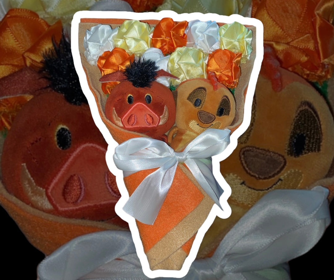 handmade rose plush bouquet style 4