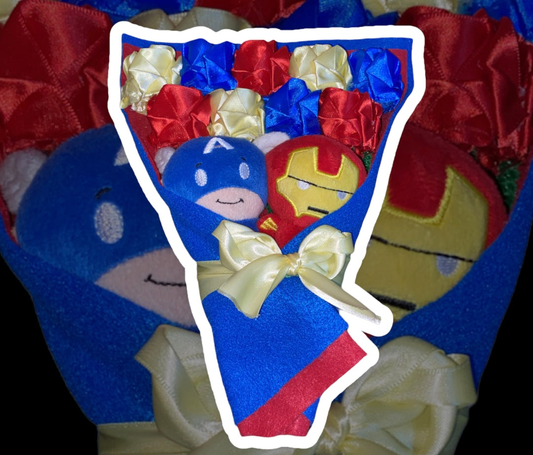 handmade rose plush bouquet style 9