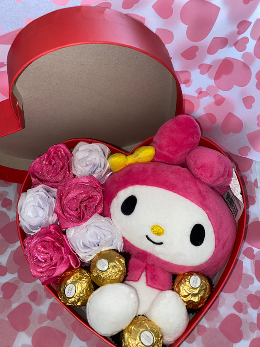 heart box plush arrangement #6