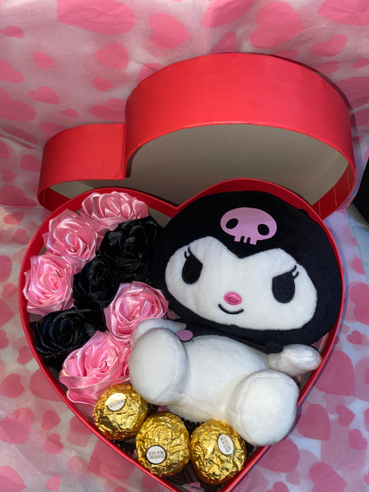heart box plush arrangement #7