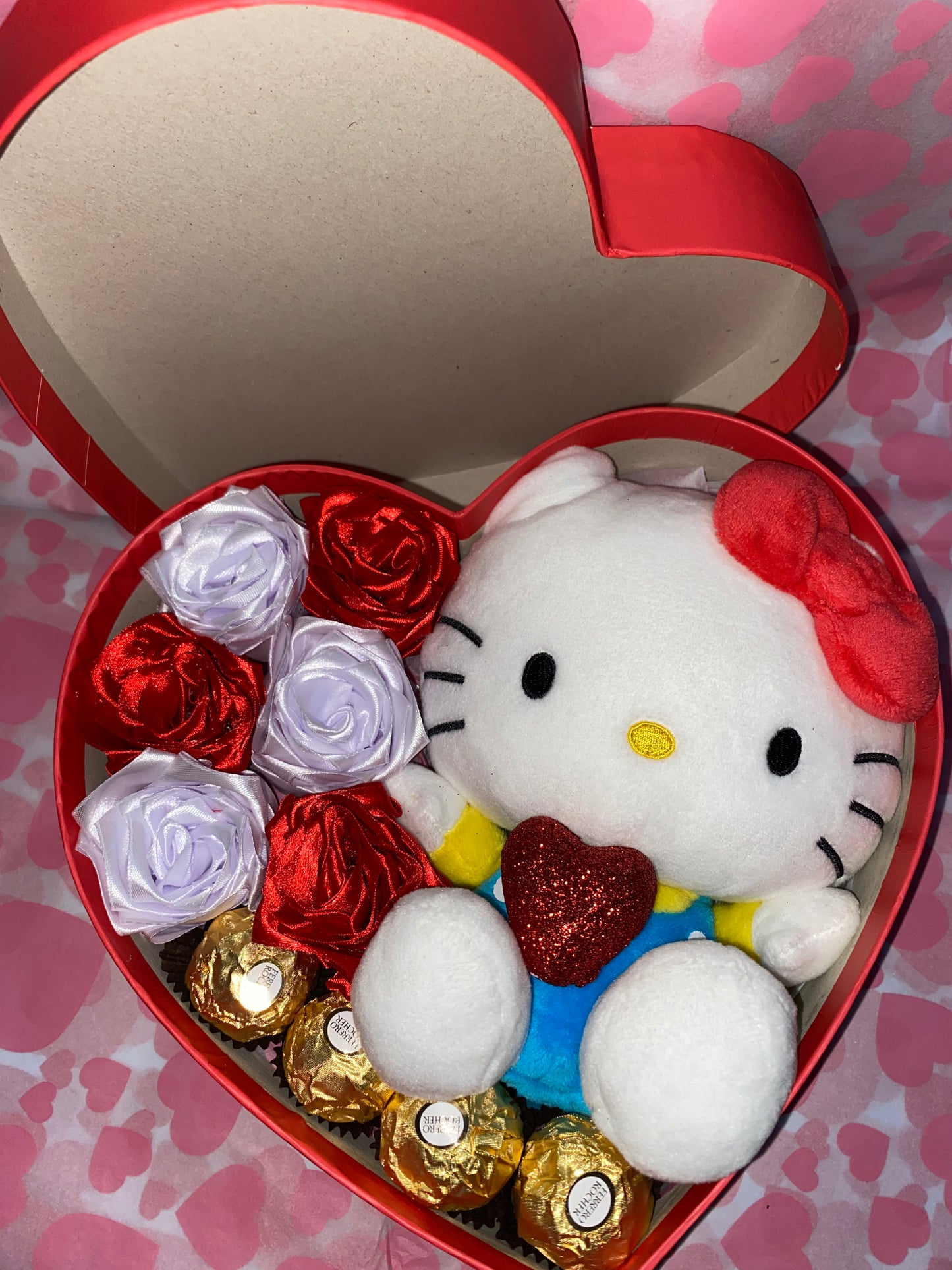 heart box plush arrangement #4